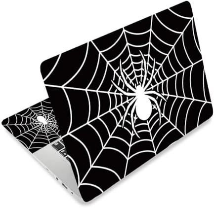 TNKBREEZE 3pcs Laptop Decal Sticker Skin Cover 11.6 12 13 13.3 14 15 15.4 15.6 inch Computer Vinyl Skin StickersWaterproof Art Protector(Black and White Spider Web)