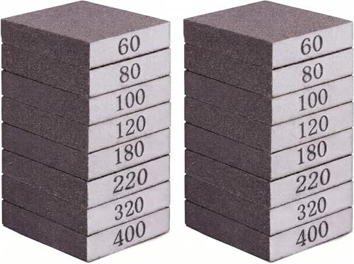 Dagran 16Pz Spugne Abrasive a Grana Fine e Grossa,Lavabili e Riutilizzabili