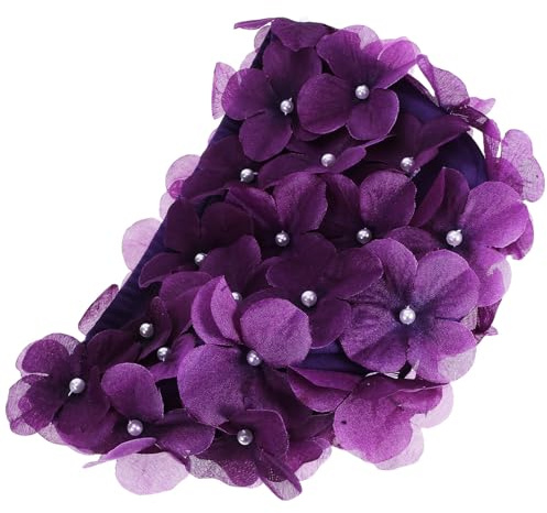 Ciieeo Cuffia da Bagno Donna in Nylon Porpora Petali 3d, Design alla Moda e Antiscivolo, per Un'atmosfera Estiva Durante Nuoto e Relax in Piscina