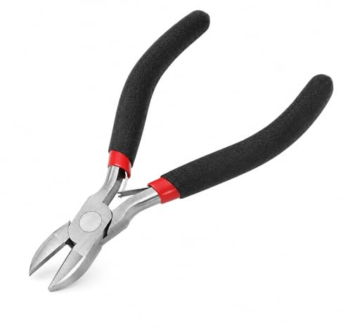 1Pcs Side Cutting Plier, Precision Cable Cutter Wire Snip Diagonal Cutting Plier, Spring Loaded Flush Cutter for Jewelry Making DIY Crafts, Electrical Repair, Zip Ties Guitar Strings Floral Wire Cut