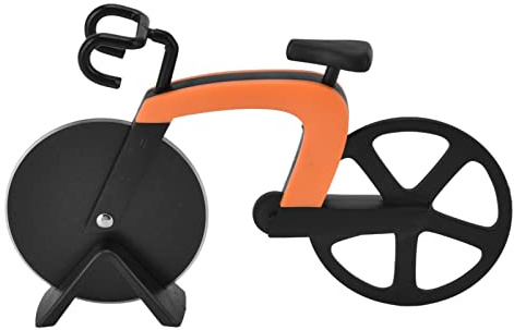 Generic Rotella Tagliapizza per Bicicletta Coltello Elegante a Forma di Bici in Acciaio Inossidabile per Domestica e Ristorante (ORANGE)