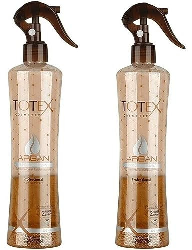 TOTEX ® Argan Après-shampoing 2 phases en spray 400 ml - Traitement des cheveux - En spray - Sans rinçage - Parfum pour cheveux (2 pièces)