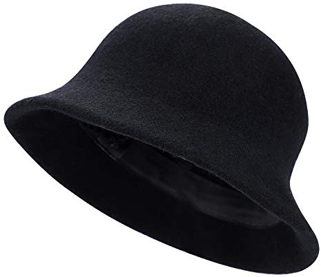 ITODA Wollmütze Winter Filzhut Damen Fedora Filzmütze Warm Wintermütze Mädchen Winterhut Filz Damenmütze Wollhut Weich Damenhut Einfarbig Schlapphut One Size Eimerhut für Outdoor Freizeit