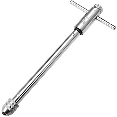 sourcing map Ajustable Trinquete Grifo Llave T-Manija, para Métrico M3-M8 Roscar Machos, Macho Escariador Golpeteo Trinquete Llave, 250mm ((9,84 pulgadas) Cuerpo