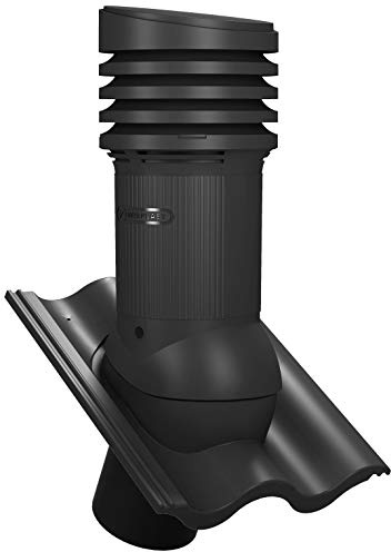 Parotec Entlüftungskamin DN 160 mm passiv für Braas - Harzer - Schwarz | für Nelskamp - Sigma Dachziegel Dachentlüftung, Abluftrohr, Lüftungshaube, RAL 9005