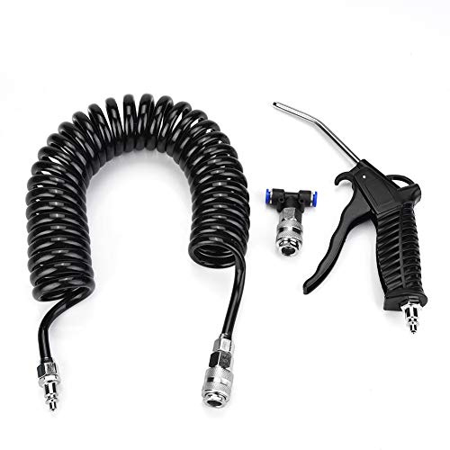 EU-Anschluss + PU-Schlauch Luftduster-Blaspistolen-Set Schwarze Druckluftpistole Pneumatische Blaspistole
