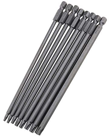 OTOTEC 8 Stück 100 mm/150 mm extra lang S2 Stahl Torx Schraubendreher-Bit-Set für manuelle elektrische Schraubendreher Luftwerkzeuge, 150 mm