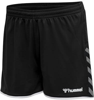 Hummel Damen Shorts Hmlauthentic Poly Shorts Woman, Black/White, S, 204926-2114-S