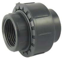 Union 3 pièces mixte PVC-U PN16 : À coller et à visser - Ø A: 32mm | Ø B: 1''