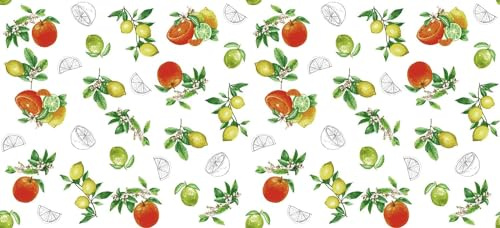 d-c-fix Wachstuchtischdecke Citronella 150 cm rund | Tischtuch im Vintage-Stil für den Küchen-, Ess- oder Gartentisch – lebensmittelecht, abwaschbar & wasserdicht