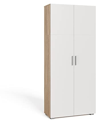 Vicco Aktenregal Frank, Weiß/Sonoma, 80 x 182.4 cm, zur übersichtlichen Aufbewahrung von Akten und Ordnern