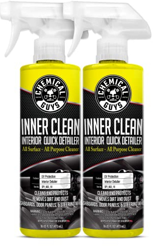 Chemical Guys SPI_663_1602 InnerClean Interior Quick Detailer and Protectant, Pineapple Scent, Safe for Cars, Trucks, SUVs, Jeeps, Motorcycles, RVs & More, 16 fl oz, 2 Pack