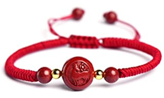 VINCHIC Bracelet signe du zodiaque chinois avec cordon rouge Feng Shui Amulette Tai Sui (A, rat)