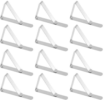 Edelstahl-Tischdeckenklammern, 4,5 cm, verstellbare Abdeckklemmen, Tischdeckenhalter für Abendessen, Picknick, Party, 12 Stück