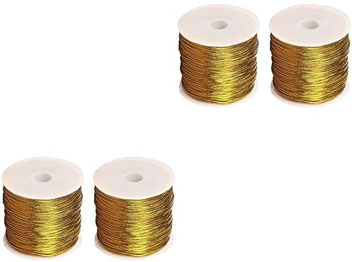 jojofuny 4 Rollos cuerda metalica artesanal cordel para envolver cordones elasticos suministros de decoración de bricolaje alambre de paquete de de moda práctica atar la boca