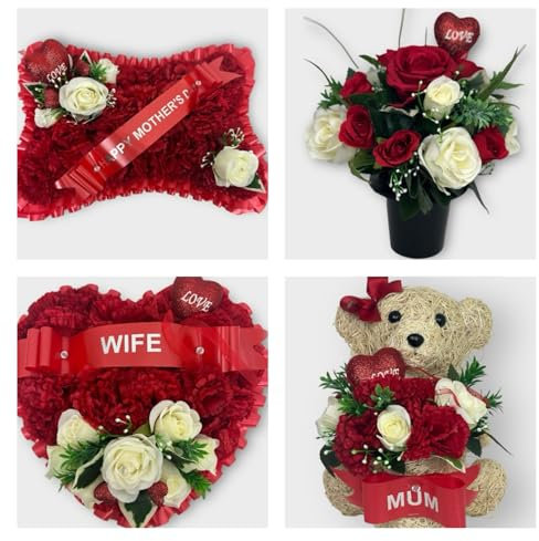 Funeral Flowers Wreath Heart Mother's day flowers Memorial Tribute Artificial tribute mum, dad, gran, nan