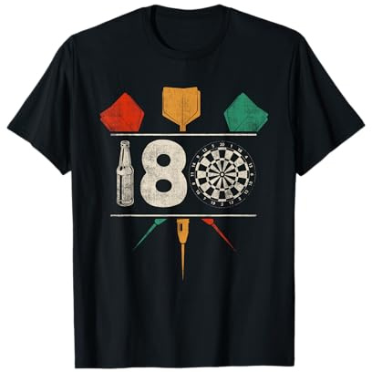 Retro Dartboard Dartscheibe 180 für Dartspieler Dart Herren T-Shirt