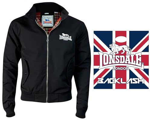 Lonsdale Jackor – bomberjacka – collegejacka – sweatjacka – begränsad återanvändbar väska, KLASSISK SVART, L