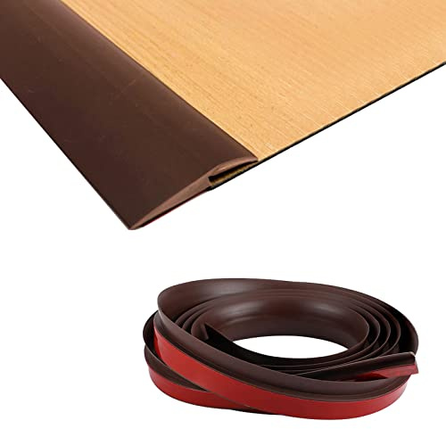 Übergangsprofil Selbstklebend, PVC Fußböden Abdeckleiste Vinyl Übergangsschiene Abschlussprofil Tür Schwellen Abschlussleisten Bodenprofil (1, Braun, HöhenAusgleich 5MM X Länge3M)