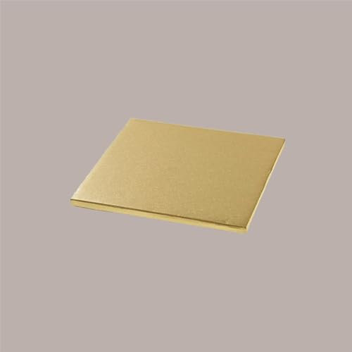 Lucgel Tortenplatte Gold quadratisch hoch aus Hartpapier Ideal für Cake Design Wiederverwendbar 30 x 30 cm - 3 Stück -