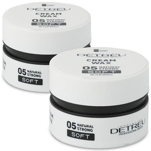 Detreu Styling Cream | Haar-Creme mit natürlichem Glanz-Effekt & lockerem Halt | Hair-Cream für langanhaltendem Look | Neutraler Duft | Hair-Defining-Creme für Haare & Bart 150 ml (Soft - Weiß)