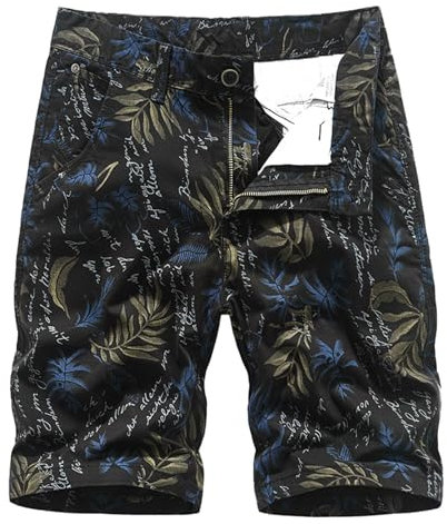 SRZYMJ Kurze Hosen Herren Jeans Schwarz Shorts Herren Sport 3Er Pack Chino Hose Stretch Mit Gummizug Leinen Hose Baggy Hose Trachtengürtel Für Herren Arbeitshose Kurz Schwarz Kurze Arbeitshose Blau 32