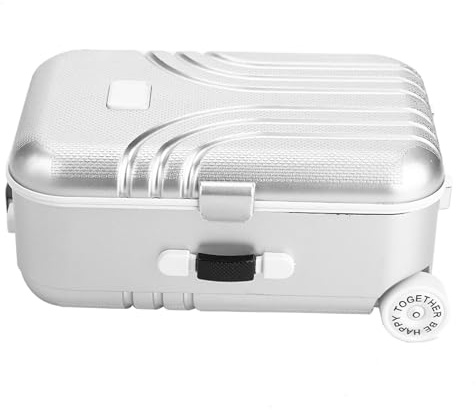shenruifa Baby-Koffer, Spielzeug, Niedlicher Kunststoff-Rollkoffer, Mini-Gepäckbox (Silber)