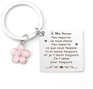 Cadeau Soeur,Idee Cadeau Soeur Noel Anniversaire Cadeaux pour Ma pour Une Femme Saint Valentin Personnalisé Original Utile Noël,Porte-Clés