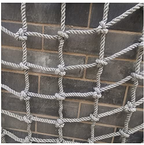 FOELANNE Jute-Hanf-Netz, Seilnetz für Spielplatz, Kletternetz, Gartennetz, Kfz-Ladenetz, Outdoor-Kletternetz, Hängematten-Sicherheitsnetz(1X5m/3.3X16.4ft 8mm)