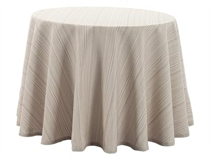 Donegal Collections Falda Mesa Camilla Redonda 60 cm Riby Crudo - Tejido Primavera Verano - Faldillas Mesa Camilla con Altura para Mesa 75 cm - 50% Algodón 50% Poliester Fabricado en España