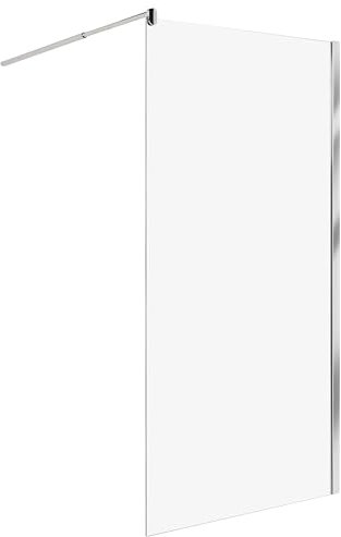 Paroi de Douche en Verre Trempé 100 x 190 cm Sans Porte Argenté Ahaus