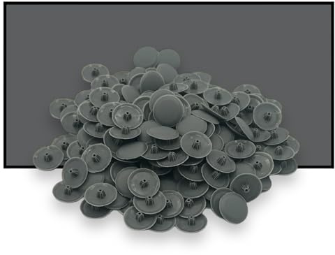 Bifix™ CHARCOAL GREY Screw Pozi Phillips Cover Caps Snap On 6-8g Pz2 Ph2 Push Fix Screws - Pack of 100