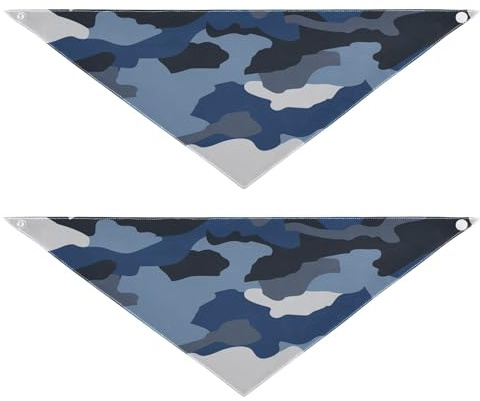 Hundehalstücher mit Druckknopf, für Jungen und Mädchen, niedliches Haustier-Zubehör, Dekoration für Hunde und Katzen, Marineblau, 2 Stück