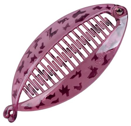 BZVCRTYKL Modischer Kuhsehnen-Fischclip, Randclip, vertikaler Clip, Kopfbedeckung for Frauen, 3 Stück pro Set /180(Wine Red Leopard Dot)