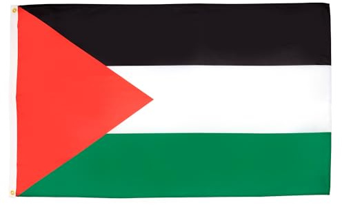 AZ FLAG Pack de 5 Banderas Palestina 90x60 cm Poliéster 100D 2 Ojales | Uso interior y exterior Enseña costuras dobles y bordes reforzados con ojales metálicos
