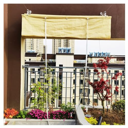 AYVADA Voile d'ombrage rétractable ondulée, Toile de Toit en PEHD, Protection UV à 95%, pour pergola, terrasse, Porche, Jardin, extérieur, avec kit d'installation (l 2 x L 11 m/l 6,56 x L 36,09 pi