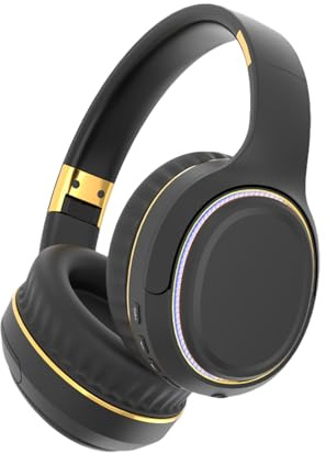 Cuffie anti-rumore | Cuffie da gioco senza fili - Cuffie pieghevoli con luci a LED e suono stereo potente per lavoro sport concerto giardino