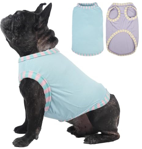 2per Pack Sonnenschutz Hundeshirt, leicht, Hellblau, Helllila, M