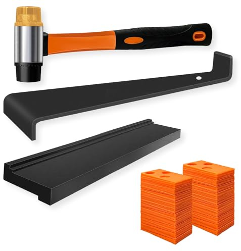 Wonninek Laminatboden Set, 43-teiliges Komplettset Boden Verlegewerkzeug mit Gummihammer, Schlagklotz, Zugeisen, Abstandshaltern für Klick Vinyl Verlegung, Einfache Installation für Laminatboden