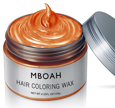 Colore temporaneo per capelli, cera, styling per capelli, per uomini e donne, pomata naturale, tintura per capelli, cera per feste, cosplay e Halloween, 120 g (arancione, 120 g)