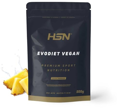 HSN Evodiet Vegan (Aislado de Proteína de Soja, Inulina y Glucomanano) | Piña 500g | Ideal para tomar antes de las comidas | No Contiene Dosificador | No-GMO, Vegano, Sin Gluten