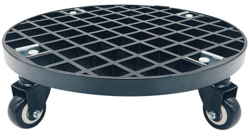 Chariot de jardinage en FRP robuste, capacité de charge 440 lb, chariot rond avec roulettes industrielles et bordures en aluminium, idéal pour déplacer les plantes en pot 51cm/20in