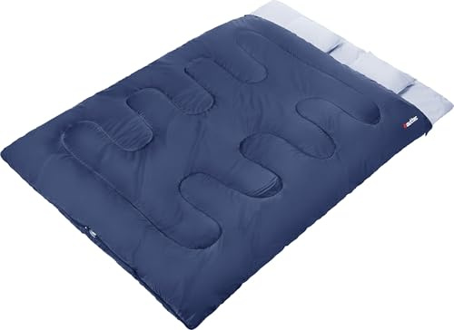 Outtec Sac de Couchage 2 Personnes, Rectangulaire Double Sac de Couchage Adulte pour Camping et Randonnée, Idéal Camping Accessoires pour Tente, Sleeping Bag Léger avec Oreillers, Isolé, 3 Saisons