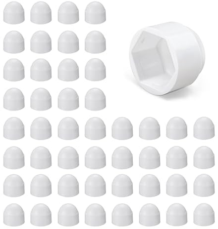DOJA Barcelona Tappi di Protezione Esagonali - Confezione da 50 - M12: Bianchi, Facile Installazione, Copri Bulloni con Regolazione Ideale e Copri Dadi - Copertura per Viti in Plastica e Resistenti