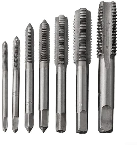 Verstellbares Gewindeschneider-Set, 3–12 mm, metrischer T-Griff, Schraubenschlüssel mit 7 Gewindebohrern für M12, Ratschen-Handwerkzeug für Holzbearbeitung und Maschinenreparatur