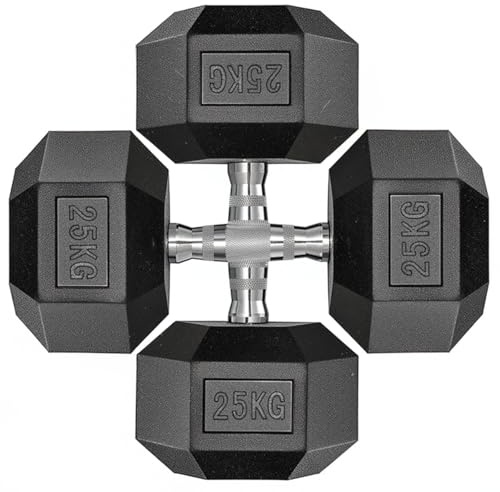 Hexagon Hanteln – 2er-Set 10–30 kg Kurzhantel-Set für Krafttraining & Fitness, Gusseisen mit Gummi-Beschichtung, rutschfester Griff, bodenschonend