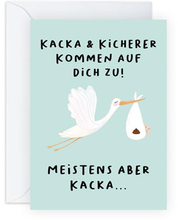 Central 23 Lustige Babyparty Karte Glückwünsche Eltern Freunde Storch Sh*ts Giggles Schwangerschaft Aufkleber