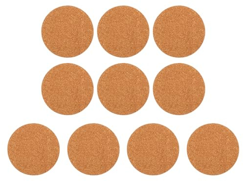 MAGICLULU Lot de 10 Coussinets en Liège pour Pots de Fleurs Ø100mm Épaisseur 4,3mm, sous-Pots Imperméables et Résistants la Décoloration, Accessoires Jardinage pour Protéger Sols