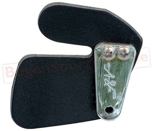 A&F Single Tab Fingertab Leder | Rechts oder Linkshand | Fingertrenner | Ankerplatte | Zweilagiger Fingerschutz für Recurvebogen | Bogensport Zubehör