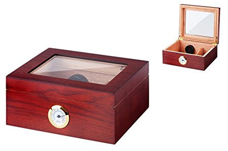Angelo wunderschöner Humidor Glasdeckel in rotbraun
